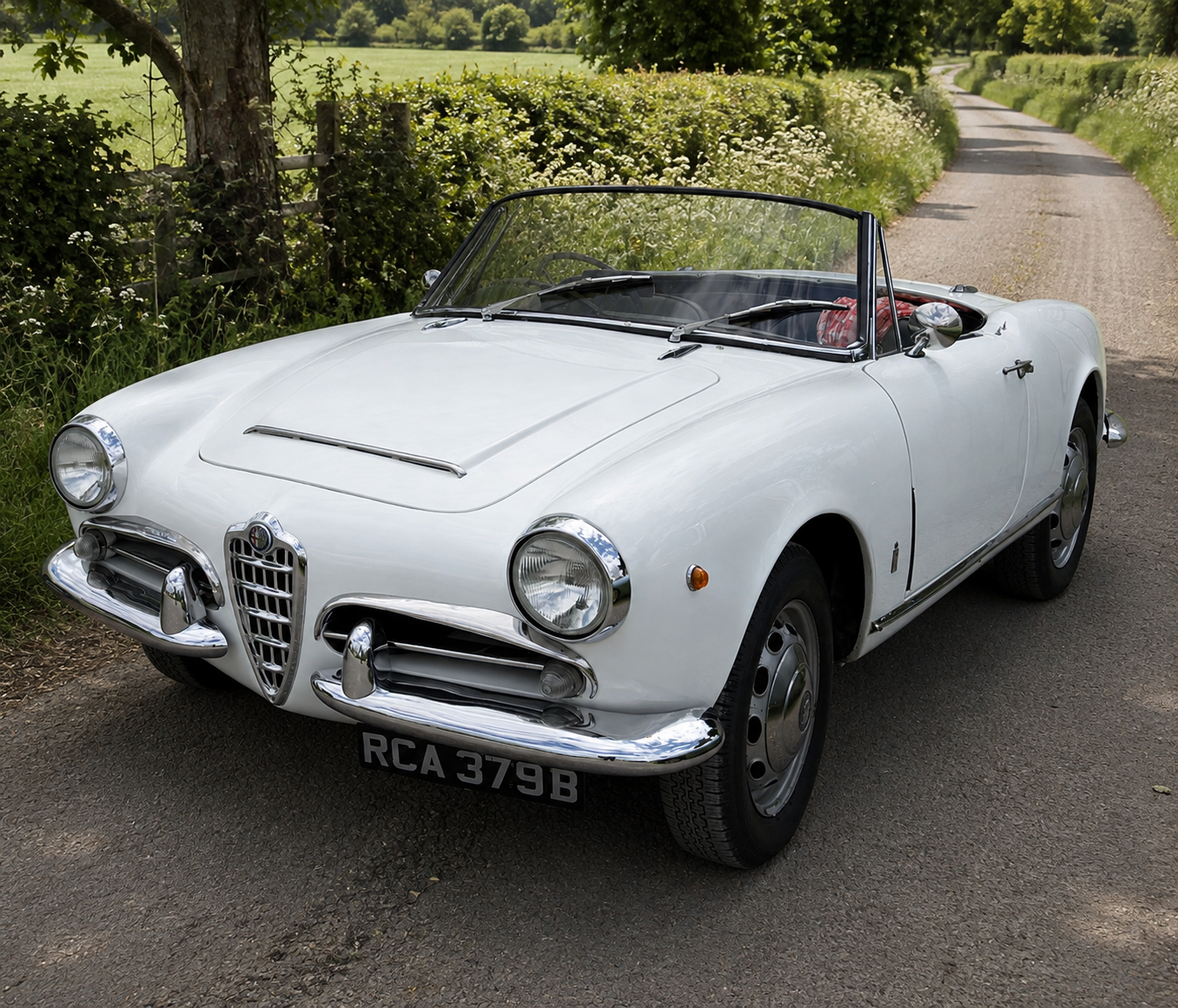 RCA 379B, a 1964 right-hand-drive Alfa Romeo Giulia Spider in Hawthorn White